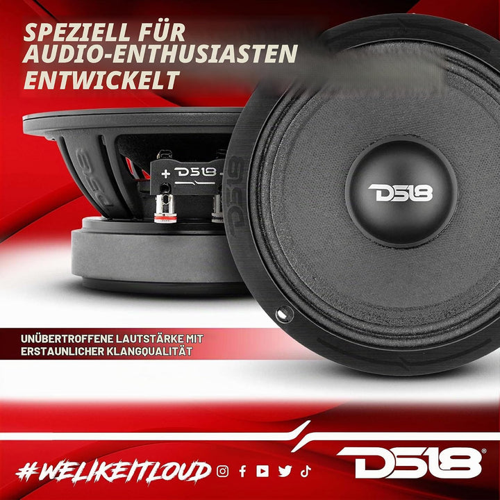 DS18 1 PRO-ZXi6M Mitteltöner 16,5 cm 165 mm 6,5", 300 Watt rms 600 Watt max, Impedanz 8 Ohm, Empfind
