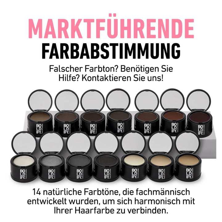 BOLDIFY Ansatzpuder ﻿Grosspackung - Haar Concealer zur Haarverdichtung für Frauen und Männer, Grauab