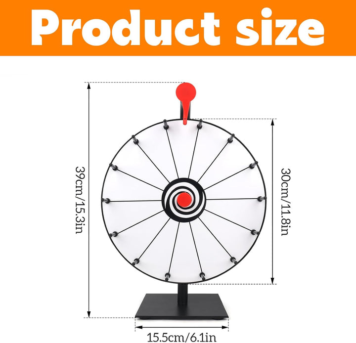 Glücksrad zum Drehen, 30cm Glücksrad zum Selbstgestalten mit 14 Slots, Roulette-Spinner des Glücks,
