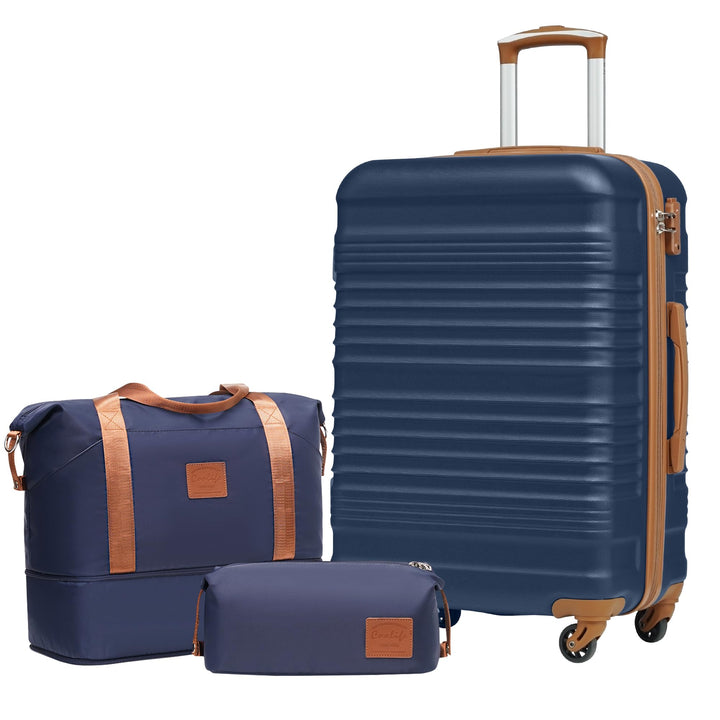 COOLIFE Koffer-Set Trolley Koffer ABS Hartschale Reisekoffer 4 Rollen TSA-Schloss einziehbarer Troll