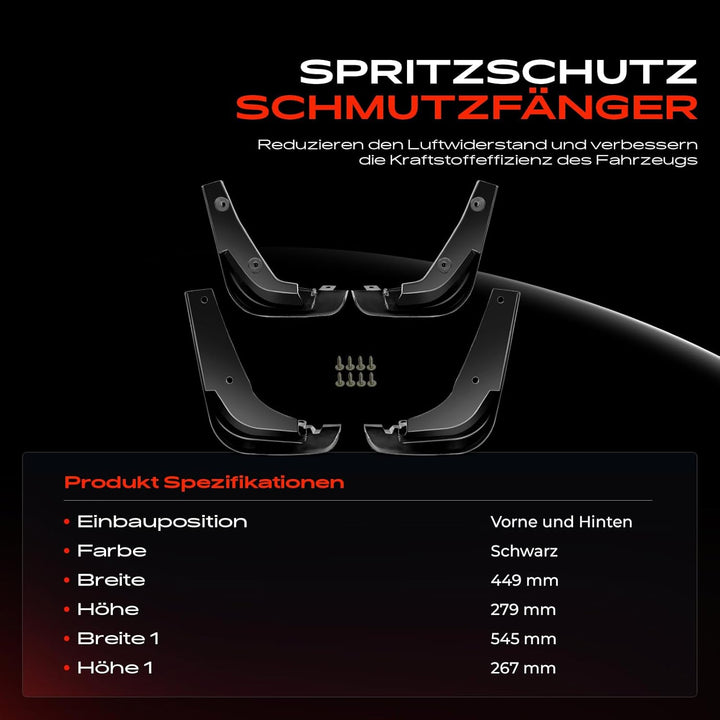 Frankberg 4x Spritzschutz Schmutzfänger Satz Vorne Hinten Kompatibel mit X3 F25 Alle Motoren 2010-20