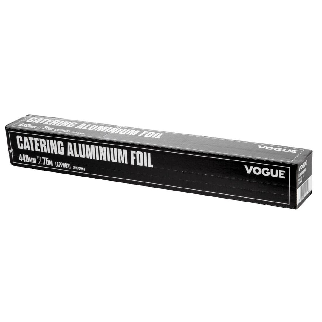 Vogue Alufolie für die Gastronomie - 440 mm x 75 Meter, Silber, mit gezackter Kante, 12 Mikron, Food