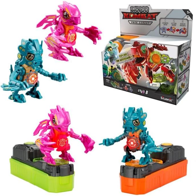 YCOO Biopod Kombat Duo Pack – 2 elektronische Kreaturen zum Bauen und Sammeln – Rosa und Grün – Spie