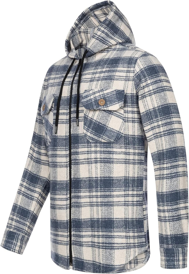 Rock Creek Herren Hemd Kariert Kapuzenhemd M65 S Blau - H335, S Blau - H335
