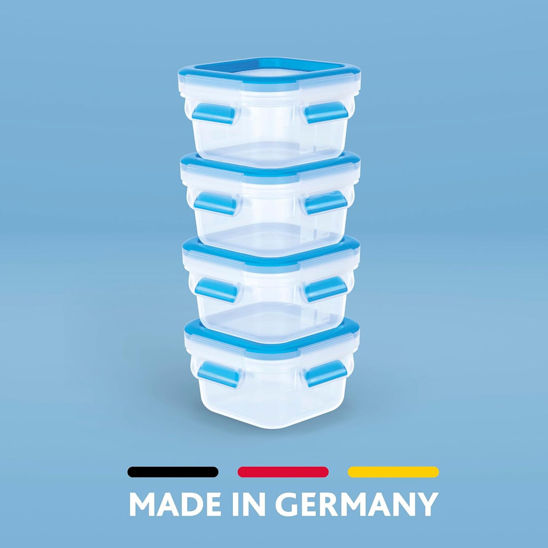Emsa Clip & Close kleines Lunch-Set, 4x Frischhaltedosen mit 0,2 Liter, 100% dicht/gefrierfest/mikro