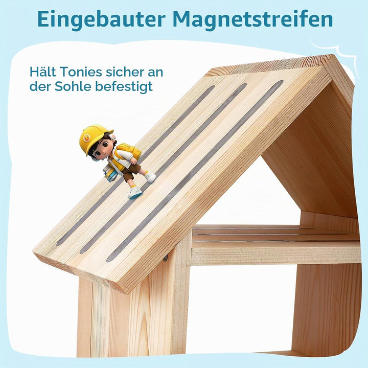 to-nie Regal Kinderzimmer Hausform für bis zu 85 to-nie - to-niebox Regal für to-nie Box und Figuren