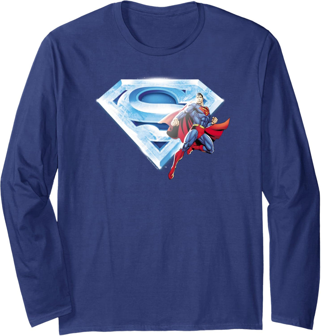 Superman & Crystal Logo Langarmshirt