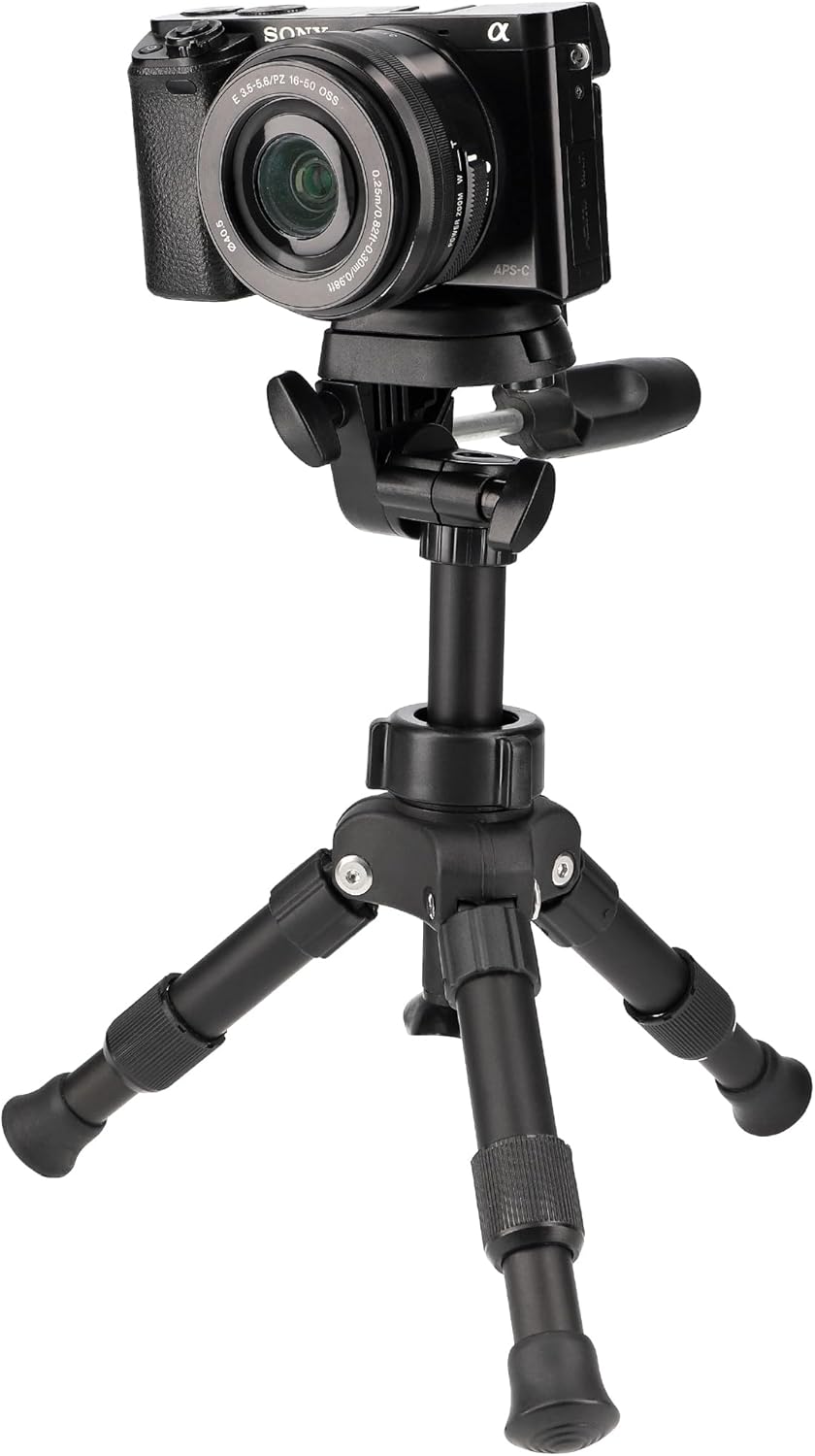 ayex Leichtes Robustes Kamera Stativ mit 3-Wege-Kopf Schnellwechselplatte & Wasserwaage Aluminium