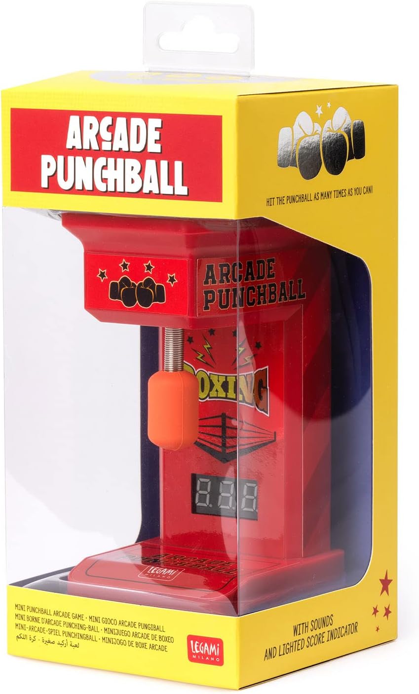 Legami - Mini Arcade Pungiball, 3 Spielintervalle 45, 90, 120 Sekunden, mit Licht und Sound, 3 AA-Ba