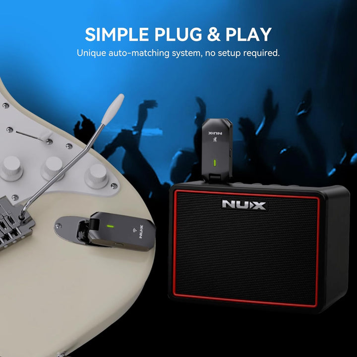 NU-X C-5RC Wiederaufladbares kabelloses Gitarren-Bug-Set | Trägerfrequenz 5,8 GHz