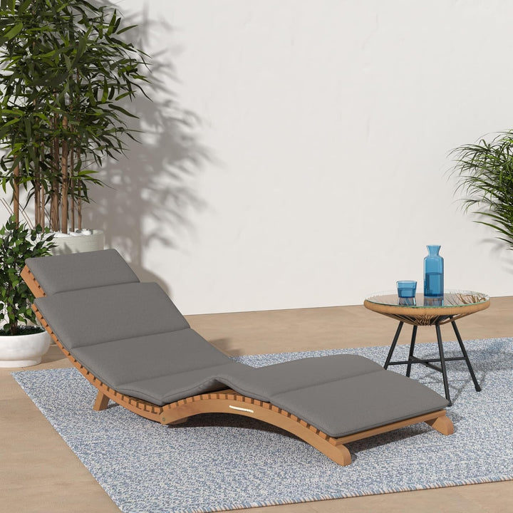 vidaXL Teak Massiv Sonnenliege Klappbar mit Dunkelgrauer Auflage Klappliege Gartenliege Relaxliege G