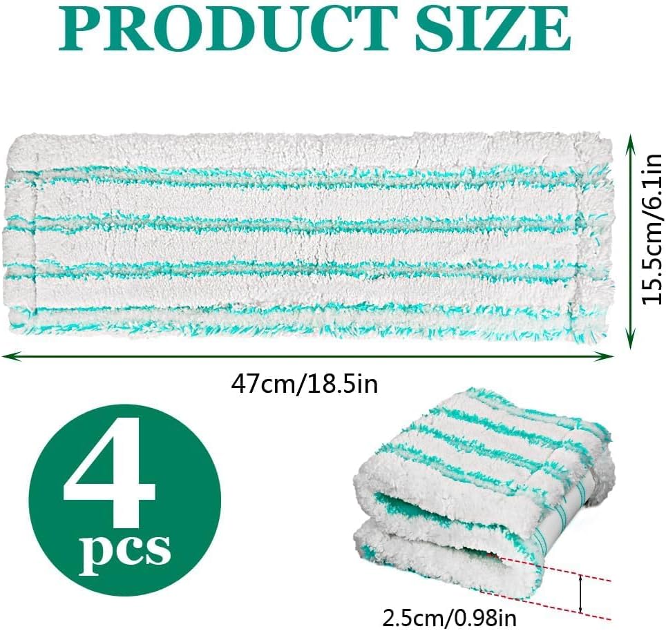 4 Pack Leifheit Bodenwischer Ersatzbezug für Leifheit Profi XL Micro Duo/Cotton Plus, Mikrofaser Wis