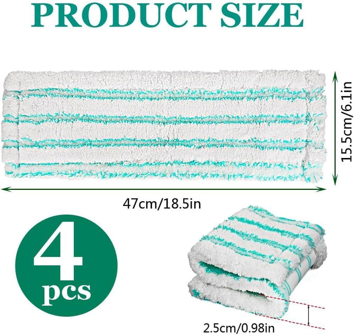 4 Pack Leifheit Bodenwischer Ersatzbezug für Leifheit Profi XL Micro Duo/Cotton Plus, Mikrofaser Wis