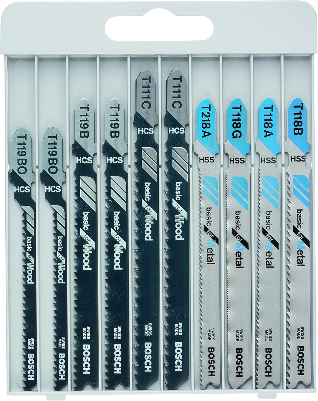 Bosch-Stichsäge PST 9500, 620 Watt elektrische PEL + Bosch Professional 10tlg. Stichsägeblatt Set Ba