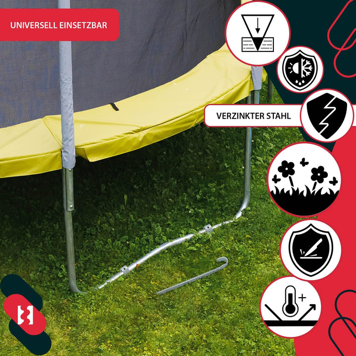 KOTARBAU® 4er Set Bodenanker für Trampolin - 430 mm - Heringe für Gartentrampolin - Erdanker zum Ein