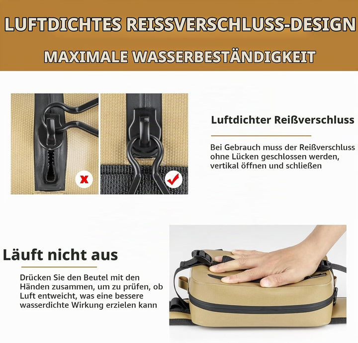 THKFISH Angeltasche Wasserdicht Hüfttasche IPX8, Bauchtasche Wasserdicht mit Luftdichtem Reissversch