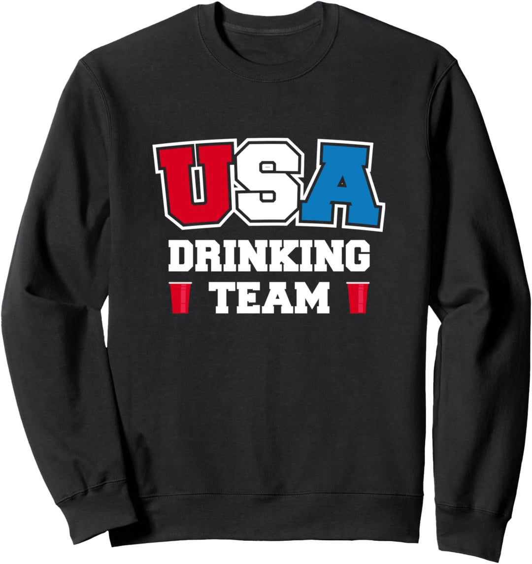 USA Drinking Team Funny Drinking Beer Lover Beer Pong Gift Sweatshirt