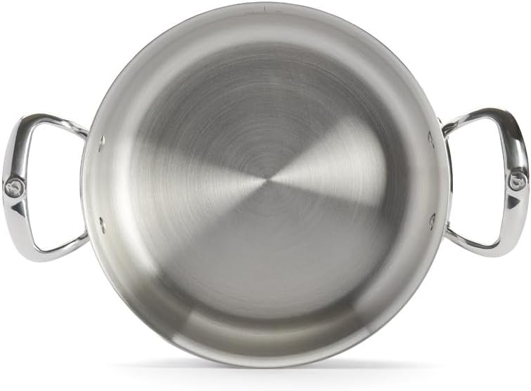 DE BUYER, Edelstahl, Silber, 24 cm, 2 Bratentopf mit Deckel, 19 x 23.9 x 7.6 cm, 19 x 23.9 x 7.6 cm