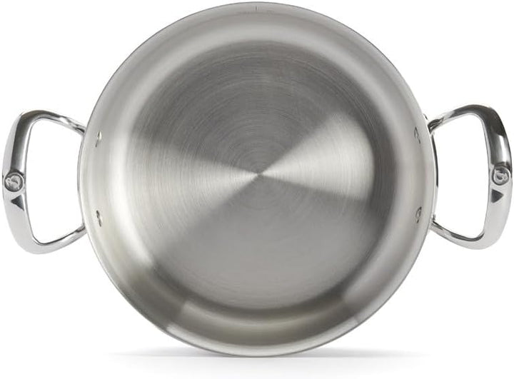 DE BUYER, Edelstahl, Silber, 24 cm, 2 Bratentopf mit Deckel, 19 x 23.9 x 7.6 cm, 19 x 23.9 x 7.6 cm