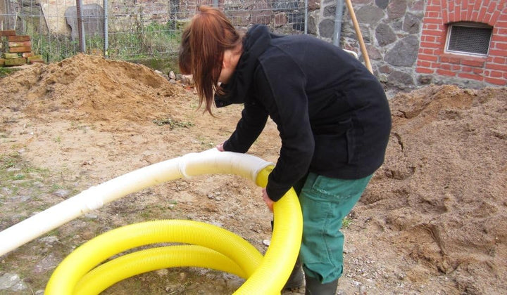 10m Drainagerohr DN80 gelb gelocht und 10m Filterschlauch F80 Profi-Set