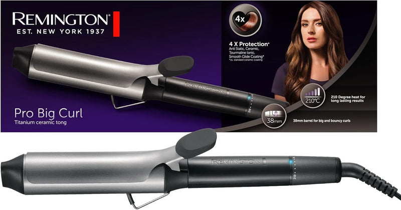 Remington Lockenstab grosse Locken [38mm] Pro Big Curl (4-facher Schutz, antistatischer Keramik-Turm