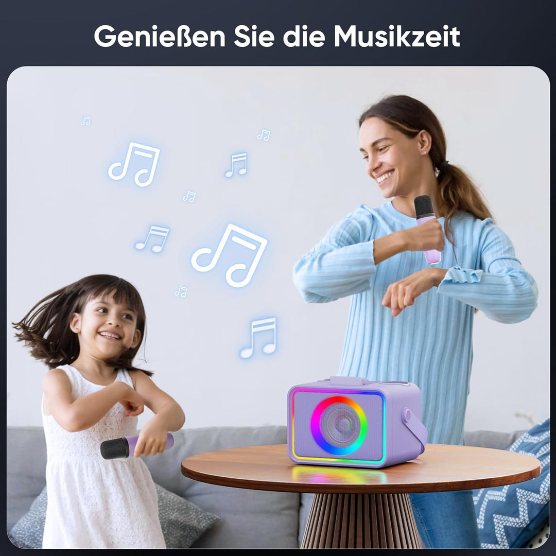 [2026] Karaoke Maschine 2 Mikrofonen: Wowstar Karaoke Anlage mit 2 Karaoke Mikrofonen - Tragbare Blu