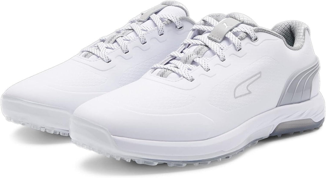 PUMA Herren Alphacat Nitro Golfschuh 41 EU Puma White Flat Light Gray Puma Silver, 41 EU Puma White