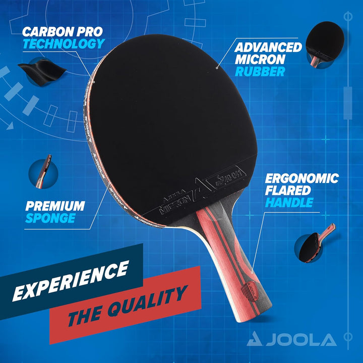 JOOLA Infinity Edge – Turnier Performance Ping Pong Paddel mit Pro Carbon Technologie – schwarzer Gu