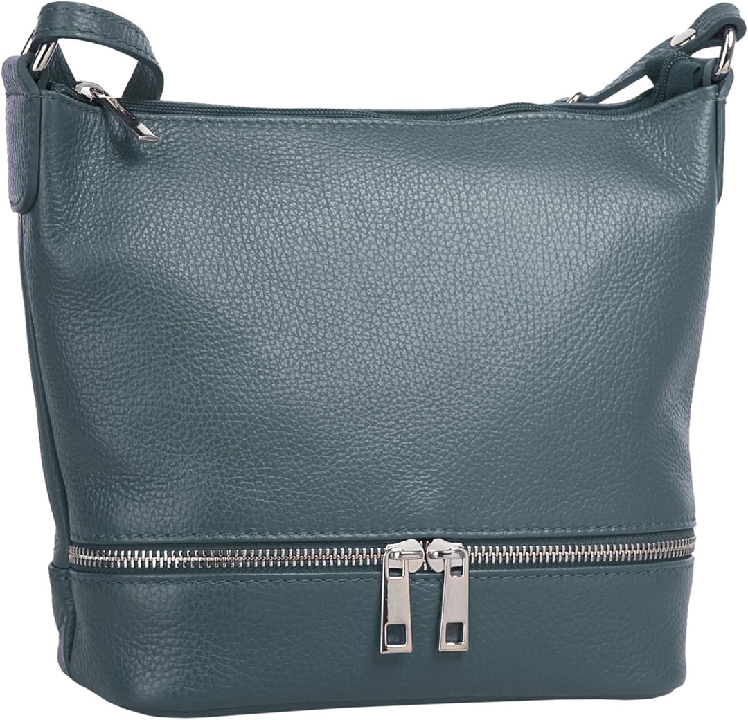 Cluty Umhängetasche echt Leder Damen - 020960 Blau, Blau