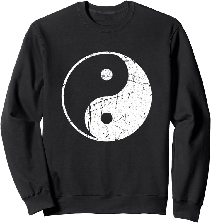 Spirituelles Yin Yang Symbol Meditation Yoga Distressed Sweatshirt
