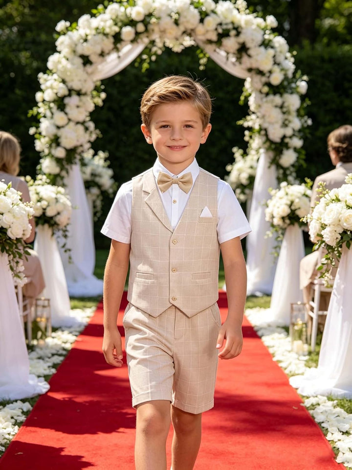 LOLANTA 4 STK Kleinkind Junge Sommerhochzeit Kinderanzug, Festliche Anzüge Westen Set für Kinder, So