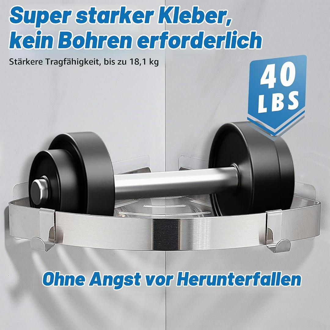 Duschablage ohne Bohren Duschregal Edelstahl Duschkorb Eckregal Ecke Badregal Bad Organizer Badezimm