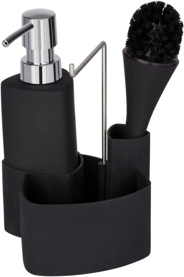 WENKO Spül-Set Mod. Empire, 4 in 1 - Spülmittelspender, Spülbürste, Spültuchhalter & Organizer, hoch