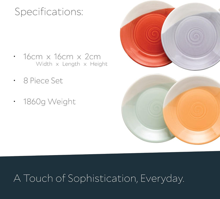 Royal Doulton 1815 Tapas Teller 8er Set Brights by, 16&amp;nbspcm, blau, 8 St&amp;uumlck, Porzellan, Mehrfar