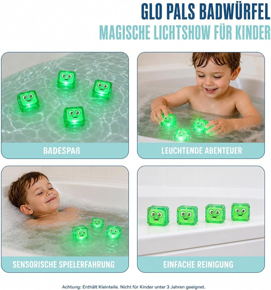 Glo Pals 4 leuchtende Würfel für EIN einzigartiges sensorisches Erlebnis und Magische Lichtshow für