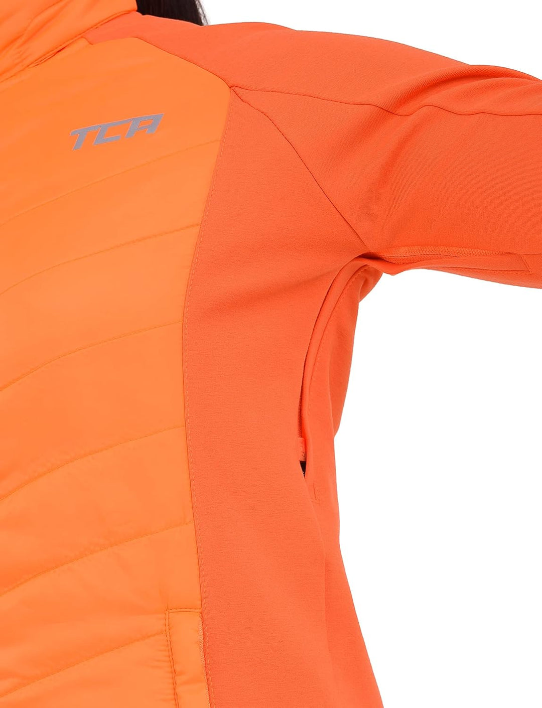 TCA Damen Excel Runner ganzjährige, leichte, wasserabweisende verstaubare Laufjacke XS Orange, XS Or