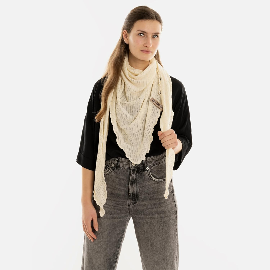 KNIT FACTORY - José Dreieckstuch - Dreieckstuch Damen - Fein Gestrickter Damen Schal - Halstücher fü