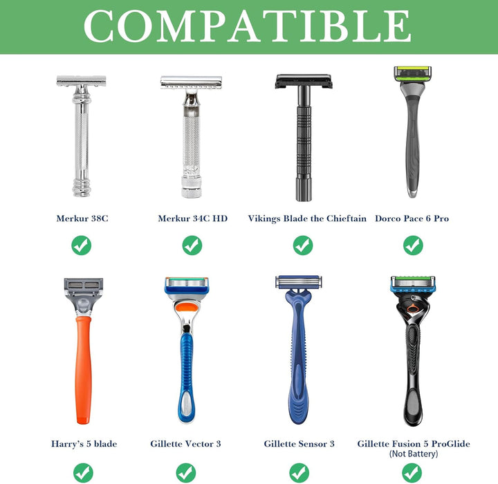 Linkidea 2 Stück Sicherheitsrasiererständer, Öffnungsdurchmesser 18,5 mm, Aluminiumlegierung, Herren
