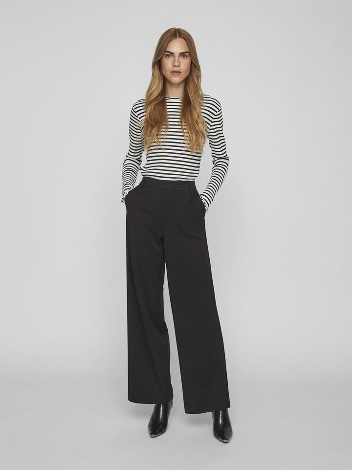 Vila Damen Vivarone Hw Wide Pant-Noos Stoffhose, Schwarz