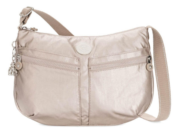 Kipling Damen Kipling Izellah Umh ngetasche mit zwei Fronttaschen, Silber (Metallic Glow), 33x23x12