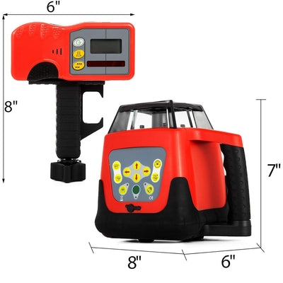 FORAVER Professional Rot Rotationslaser max. Arbeitsbereich 500 m, Linienlaser 360 Grad Laser höhenm