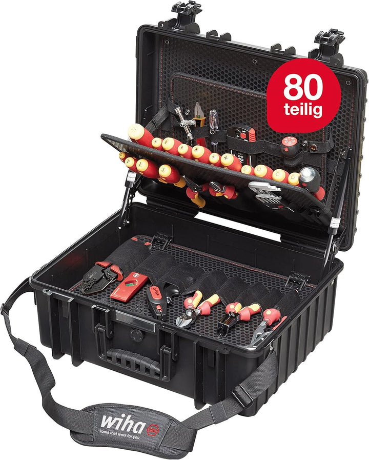 Wiha Werkzeug Set Elektriker Competence XL I gemischt 81-tlg. in Werkzeugkoffer I (40523) XL gemisch