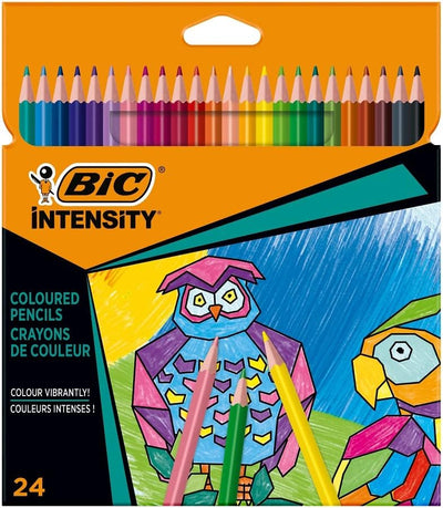 BIC Intensity Stifte Set Be Peaceful, Kreativ Set für Erwachsene und Teenager: 24 Buntstifte & 24 Fi