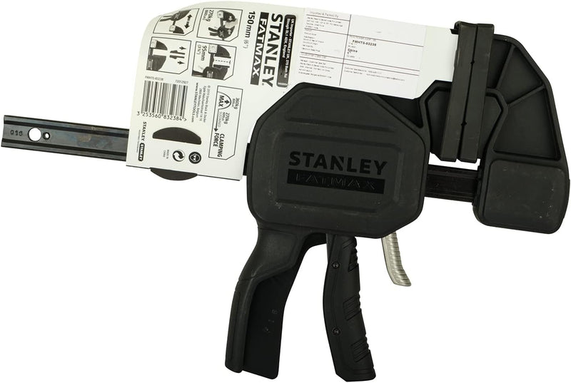 Stanley FatMax Einhandzwinge Extralang FMHT0-83238 (410mm Schienen-Länge, 270kg Spannkraft, verwindu