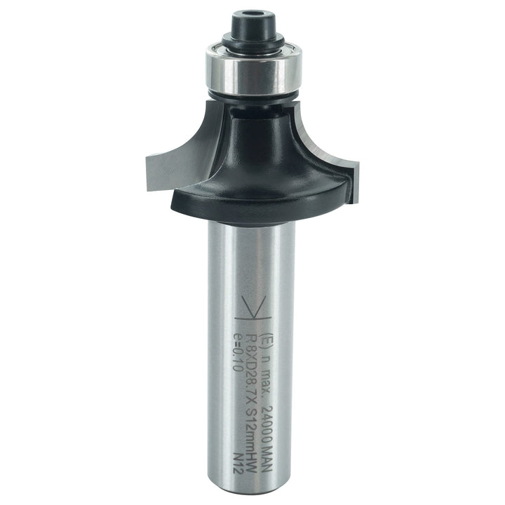 ENT 14372 Abrundfräser HW, Schaft (S) 12 mm, Durchmesser (D) 28,6 mm, NL 12,7 mm, R 8 mm, SL 40 mm,