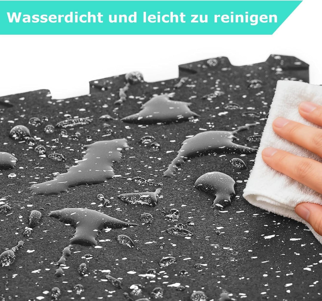 Bodenschutzmatte Fitness[31x31cm], 12 Puzzlematte, Extra Dicke Robuste Gummierte, Für Fitnessstudio