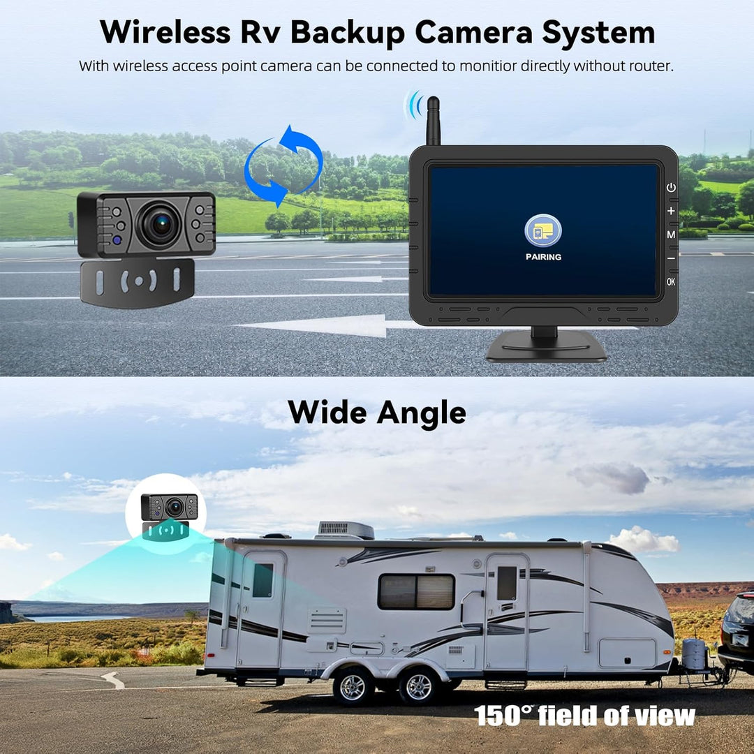 AHD Wireless Rarückfahrkamera mit 4,3 Zoll Wireless Übertragung IP68 Wasserdicht, Nachtsicht Weitwin