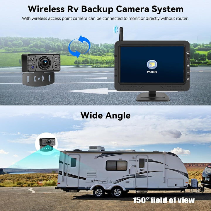 AHD Wireless Rarückfahrkamera mit 4,3 Zoll Wireless Übertragung IP68 Wasserdicht, Nachtsicht Weitwin