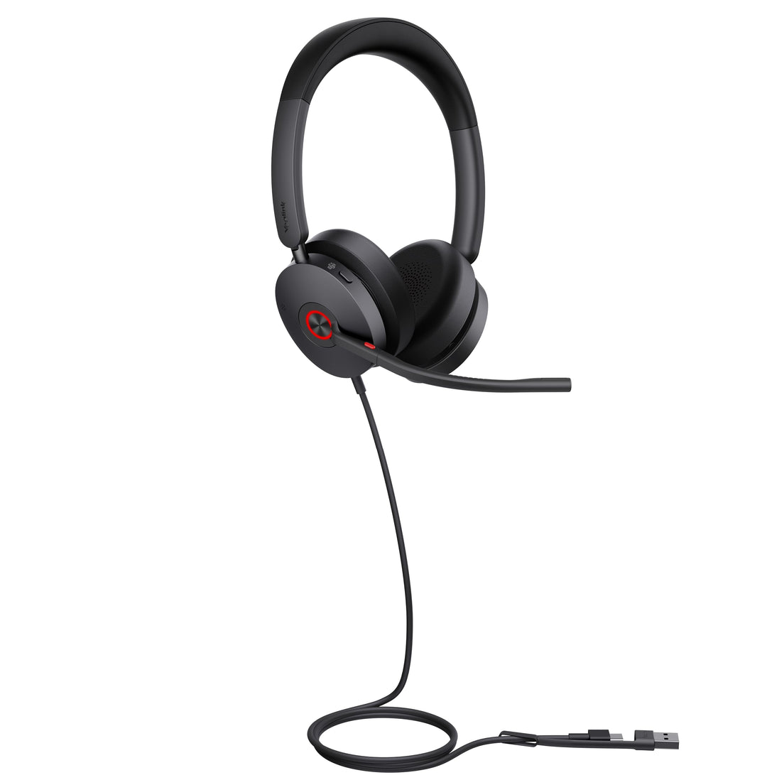 Yealink UH48 Dual Teams Headset – USB-C/A, Hybrid ANC, 4-Mikrofon Geräuschunterdrückung, Dual Busyli