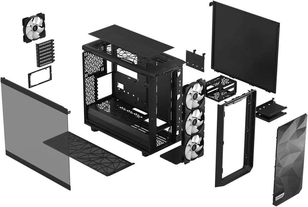 Fractal Design Meshify 2 Lite RGB Black ATX Flexible Light Tinted Tempered Glass Window Mid Tower Co